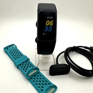 Fitbit Charge 5 FB421 Activity tracker BLK S L Tested Working w/ Charger GPS HR